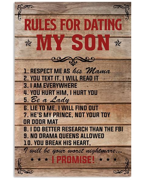 rules for dating my son images